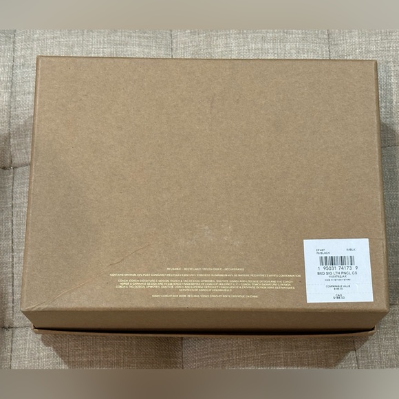 Boxed Pencil Case & ID Lanyard Set in Signature Leather – Coach - Black NWT - Picture 4 of 6